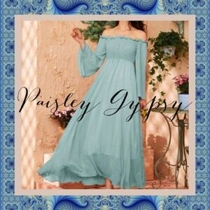 MINT GREEN BOHEMIAN MAXI DRESS FOR SPECIAL OCCASIONS